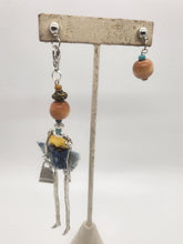 Load image into Gallery viewer, Artisan Doll Dangle with ethnic top denim skirt earrings
