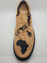 Load image into Gallery viewer, Reverse dyed men&#39;s canvas loafers Black Men are Dope size 13
