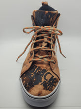 Load image into Gallery viewer, Reverse dyed men&#39;s high top tennis shoes Black Men are Dope size 12

