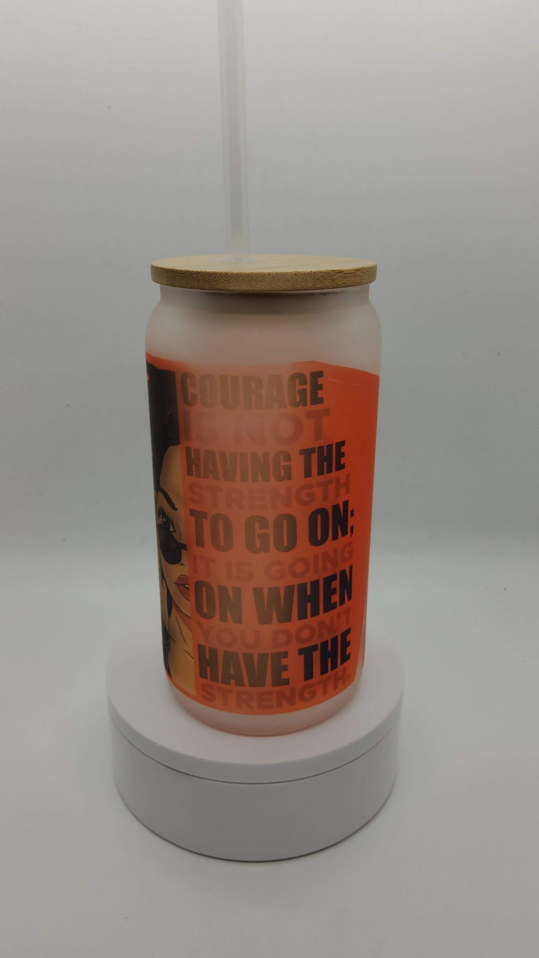Frosted 12oz Glass Tumbler Courage *Video*