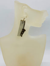 Load image into Gallery viewer, Artisan Ivory Zipper Goldtone Earrings

