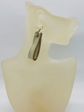 Load image into Gallery viewer, Artisan Ivory Zipper Goldtone Earrings
